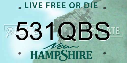 531QBS New Hampshire License Plate