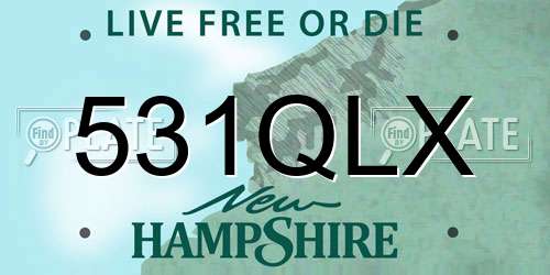 531QLX New Hampshire License Plate