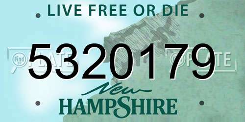 5320179 New Hampshire License Plate