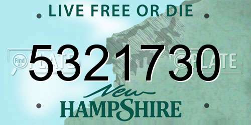 5321730 New Hampshire License Plate