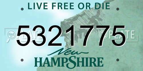5321775 New Hampshire License Plate