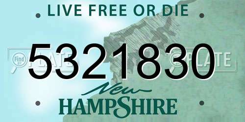 5321830 New Hampshire License Plate