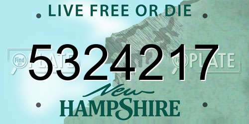 5324217 New Hampshire License Plate