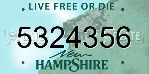 5324356 New Hampshire License Plate