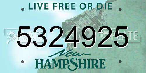 5324925 New Hampshire License Plate