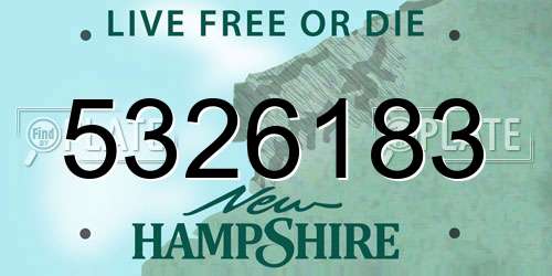5326183 New Hampshire License Plate