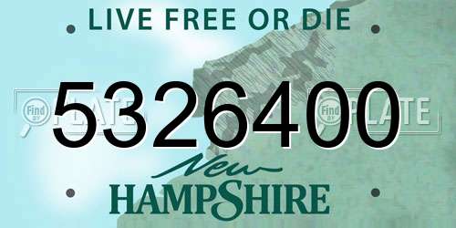5326400 New Hampshire License Plate