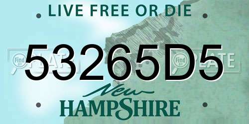 53265D5 New Hampshire License Plate