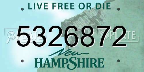 5326872 New Hampshire License Plate