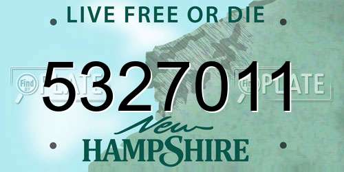 5327011 New Hampshire License Plate