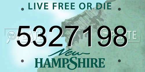 5327198 New Hampshire License Plate