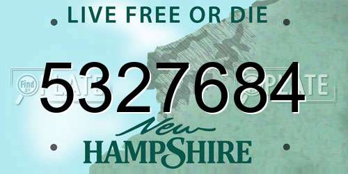 5327684 New Hampshire License Plate