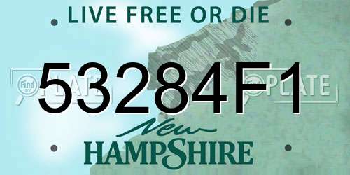 53284F1 New Hampshire License Plate