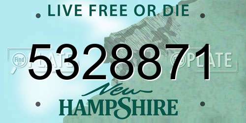 5328871 New Hampshire License Plate