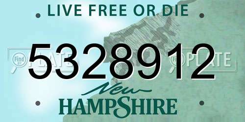5328912 New Hampshire License Plate