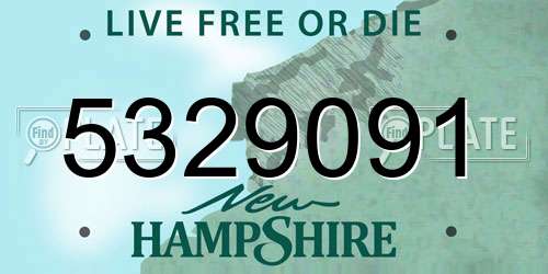5329091 New Hampshire License Plate