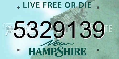 5329139 New Hampshire License Plate