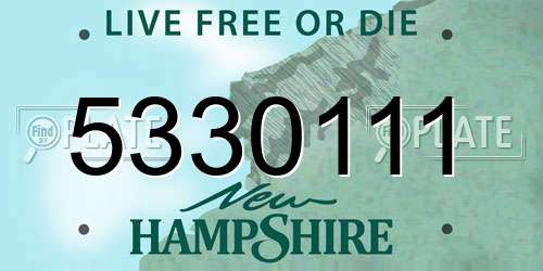 5330111 New Hampshire License Plate