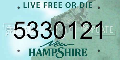 5330121 New Hampshire License Plate