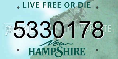 5330178 New Hampshire License Plate