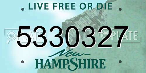 5330327 New Hampshire License Plate