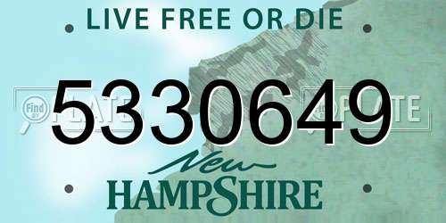 5330649 New Hampshire License Plate