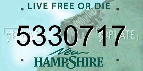 5330717 New Hampshire License Plate
