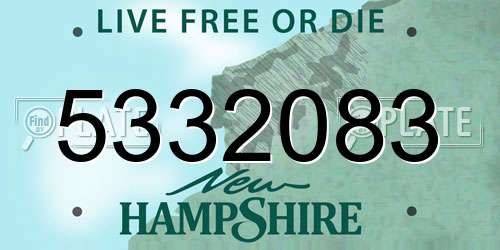 5332083 New Hampshire License Plate