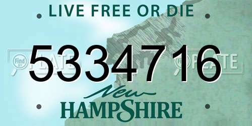 5334716 New Hampshire License Plate