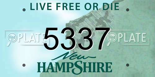 5337 New Hampshire License Plate