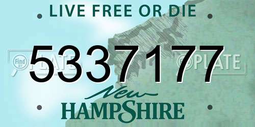 5337177 New Hampshire License Plate