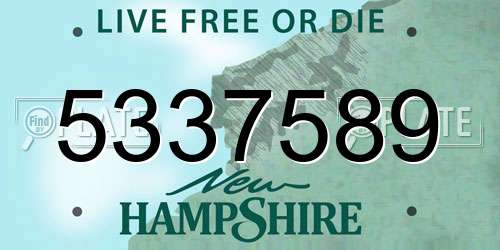 5337589 New Hampshire License Plate