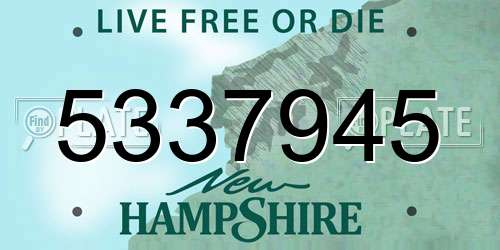 5337945 New Hampshire License Plate