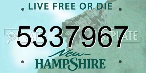 5337967 New Hampshire License Plate