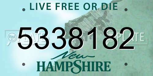 5338182 New Hampshire License Plate