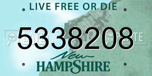 5338208 New Hampshire License Plate
