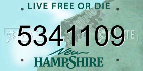 5341109 New Hampshire License Plate