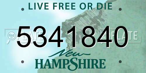 5341840 New Hampshire License Plate