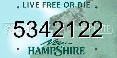 5342122 New Hampshire License Plate