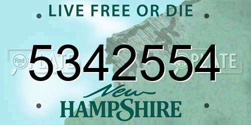 5342554 New Hampshire License Plate