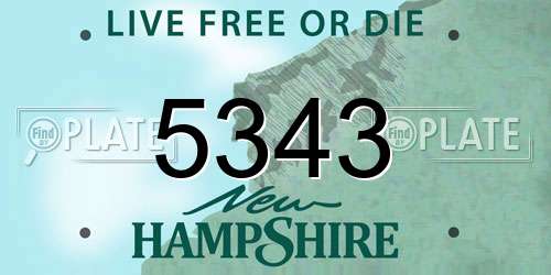 5343 New Hampshire License Plate
