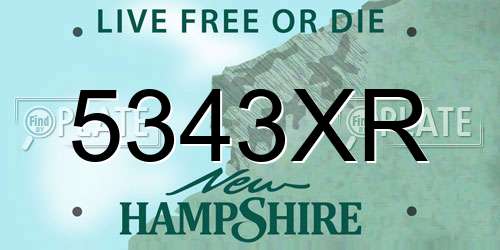 5343XR New Hampshire License Plate