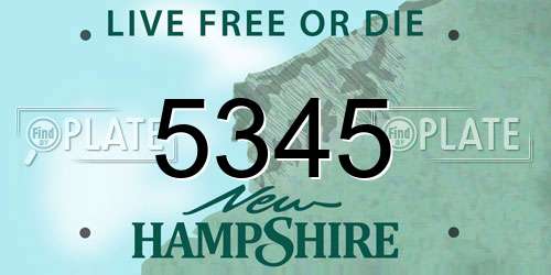 5345 New Hampshire License Plate
