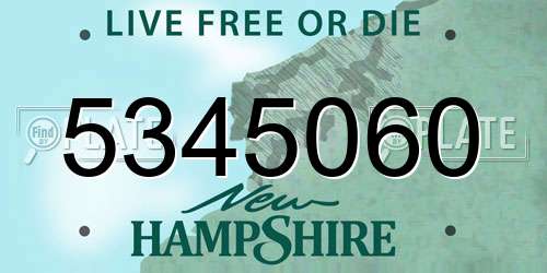 5345060 New Hampshire License Plate