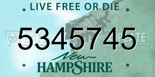5345745 New Hampshire License Plate