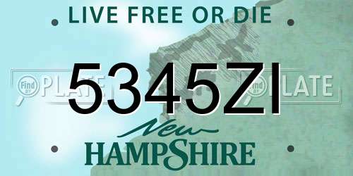 5345ZI New Hampshire License Plate