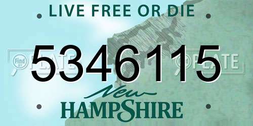 5346115 New Hampshire License Plate