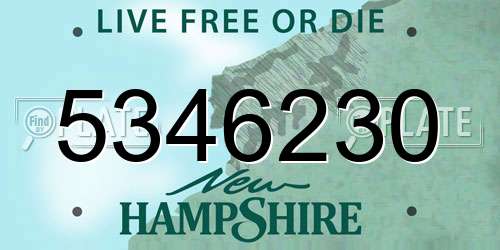 5346230 New Hampshire License Plate