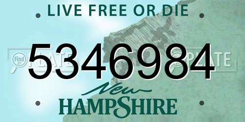 5346984 New Hampshire License Plate