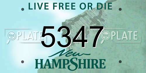 5347 New Hampshire License Plate